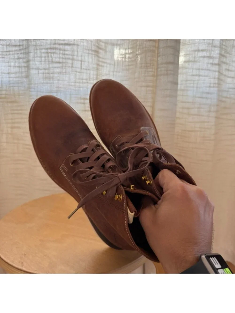 Visvim Virgil Folk 118202002006 Brown Leather Boots Size 10